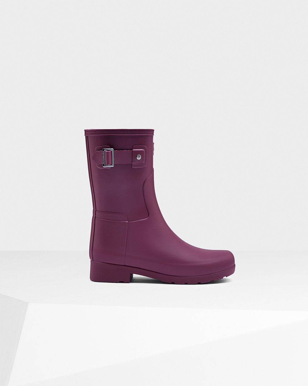 Womens Hunter Refined Slim Fit - Short Rain Boots Purple - 1027-BQAFD